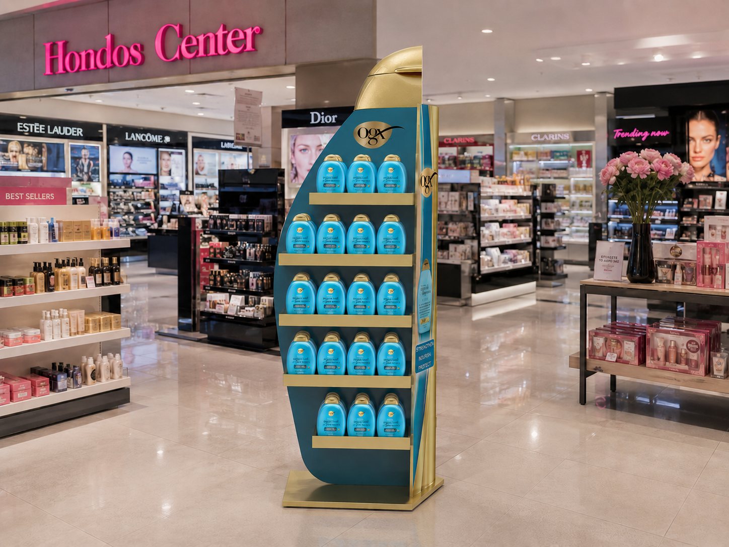 Retail & Beauty — Premium Floor Display · OGX